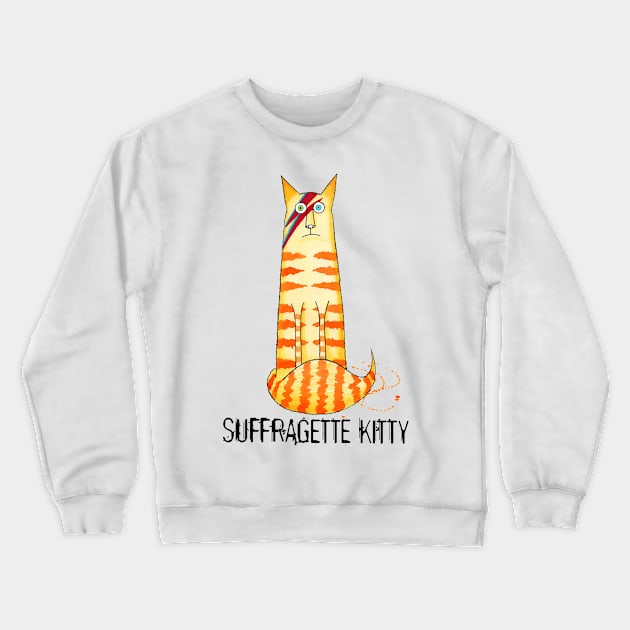 Suffragette Kitty Crewneck Sweatshirt by Scratch